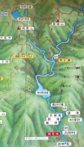 布引の滝ハイキングコース地図